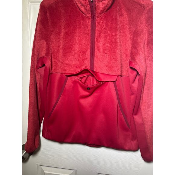 Adidas Women's Sweatshirt Red Pullover half zip frontpockets size Small FN2919 - Picture 4 of 8